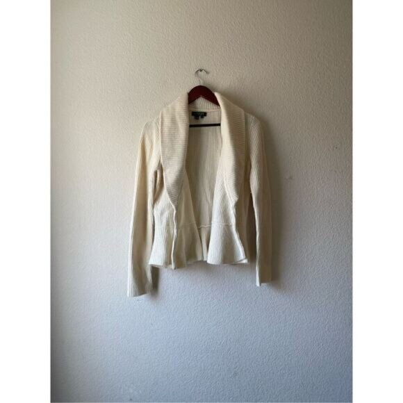 Lauren Ralph Lauren wool and angora rabbit hair cream open cardigan pl - Picture 5 of 5